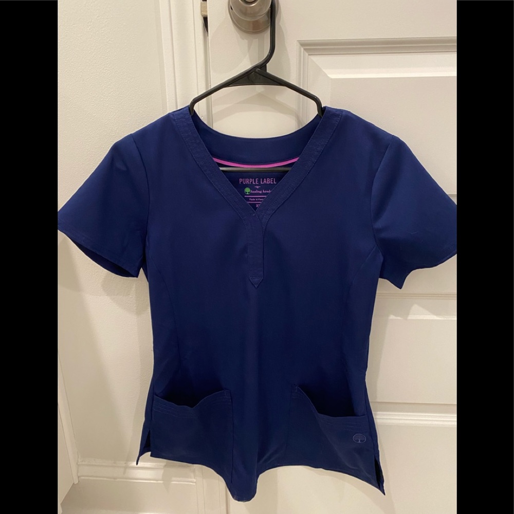 Healing Hands | Navy Scrub top